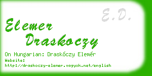 elemer draskoczy business card