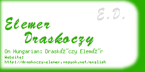 elemer draskoczy business card